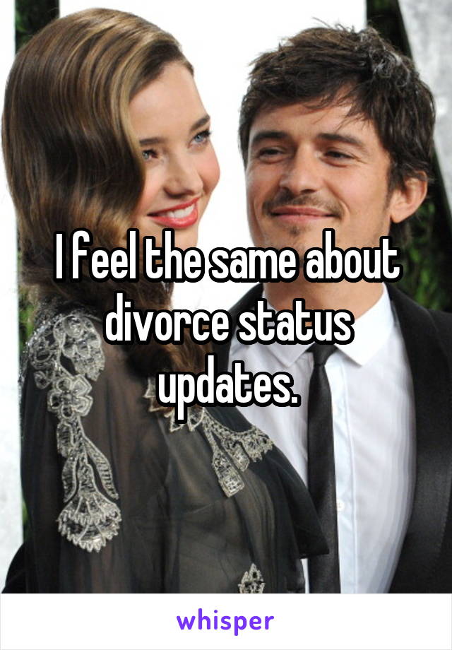 I feel the same about divorce status updates.