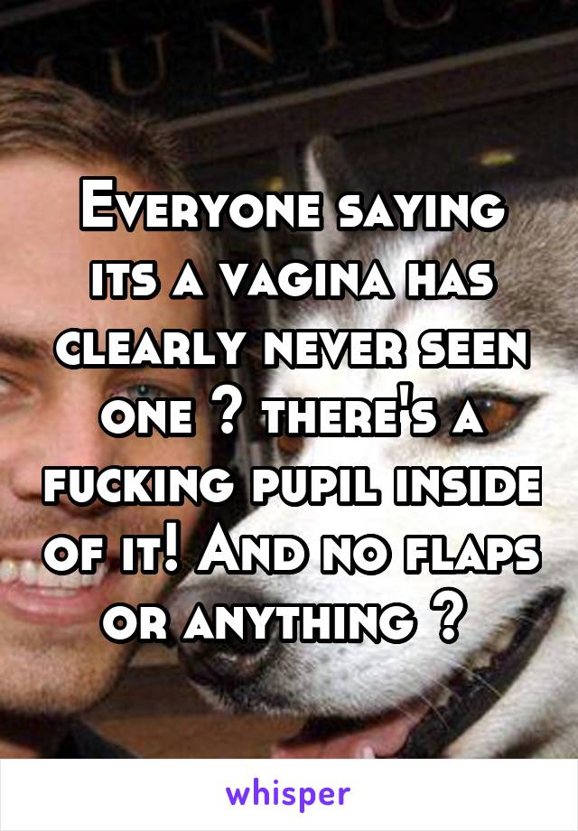 Everyone saying its a vagina has clearly never seen one 😂 there's a fucking pupil inside of it! And no flaps or anything 😂 