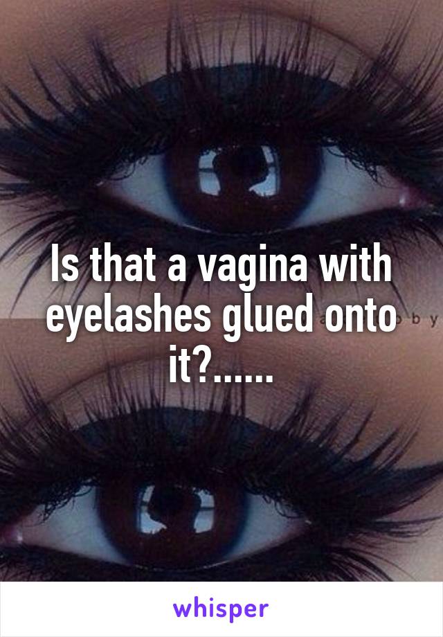 Is that a vagina with eyelashes glued onto it?......