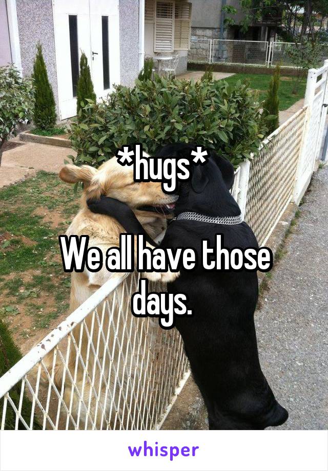 *hugs* 

We all have those days. 