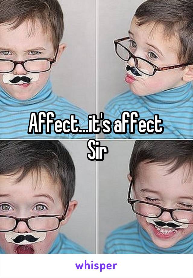 Affect...it's affect 
Sir