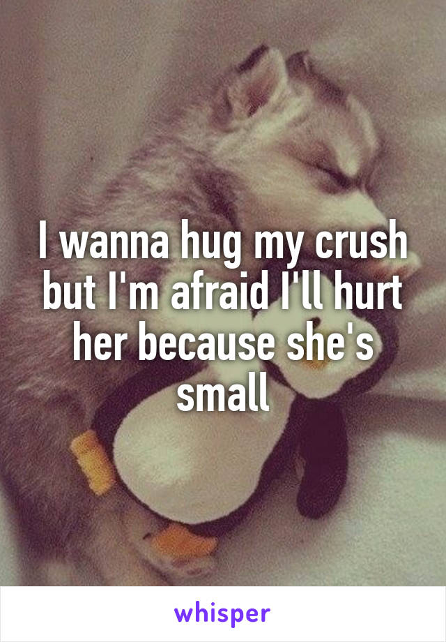 I wanna hug my crush but I'm afraid I'll hurt her because she's small