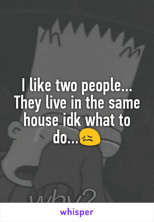 I like two people...
They live in the same house idk what to do...😖