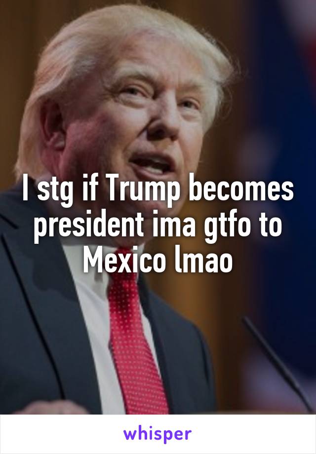 I stg if Trump becomes president ima gtfo to Mexico lmao