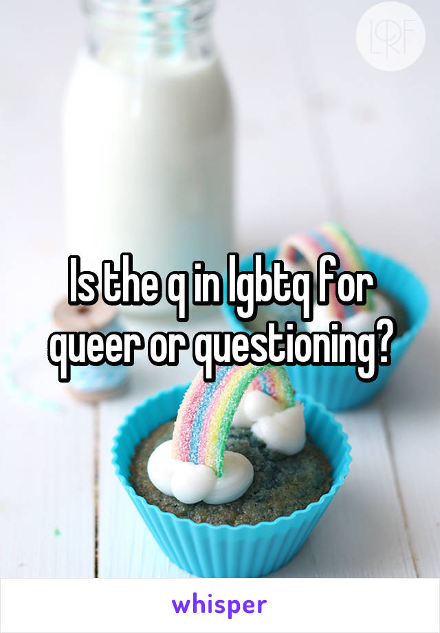 Is the q in lgbtq for queer or questioning?