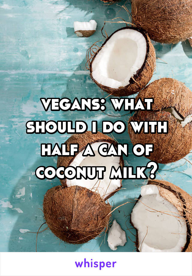 vegans: what should i do with half a can of coconut milk?