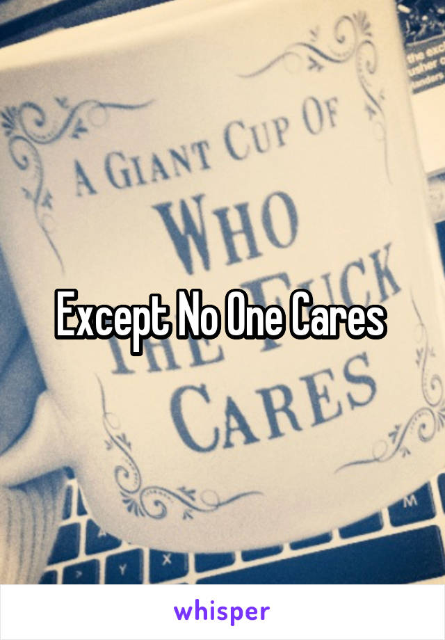 Except No One Cares 