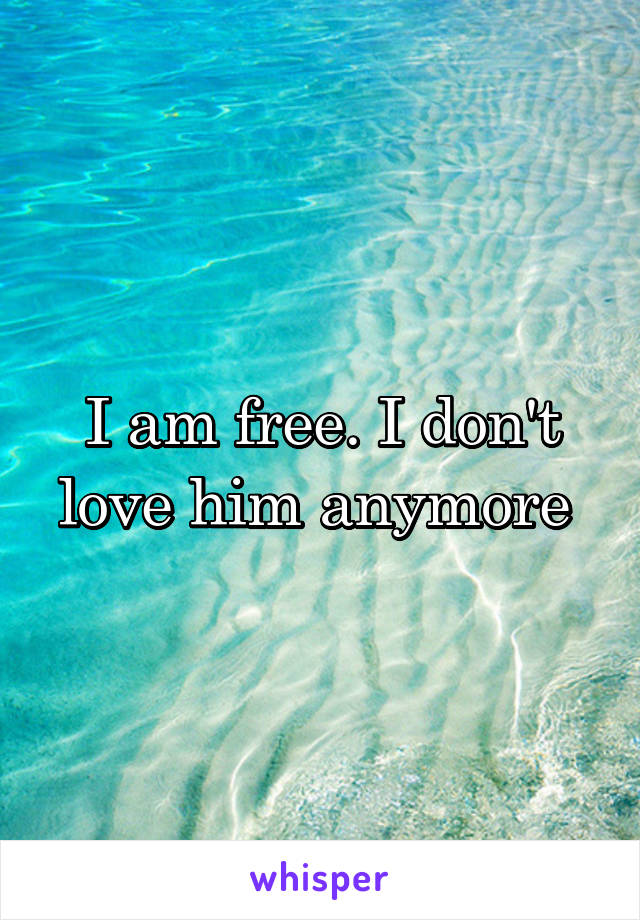 I am free. I don't love him anymore 