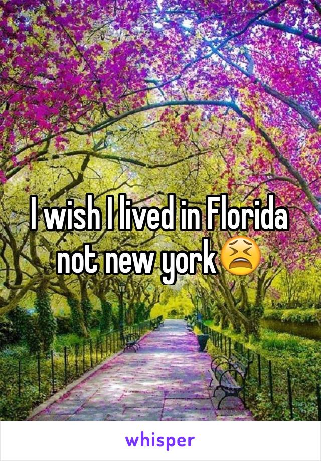 I wish I lived in Florida not new york😫