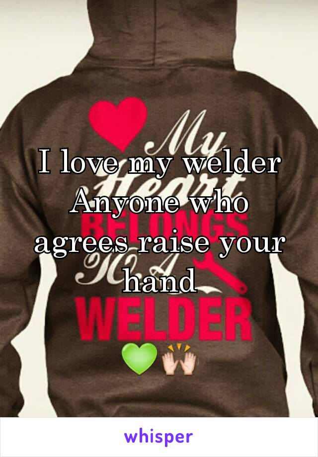 I love my welder
Anyone who agrees raise your hand

💚🙌