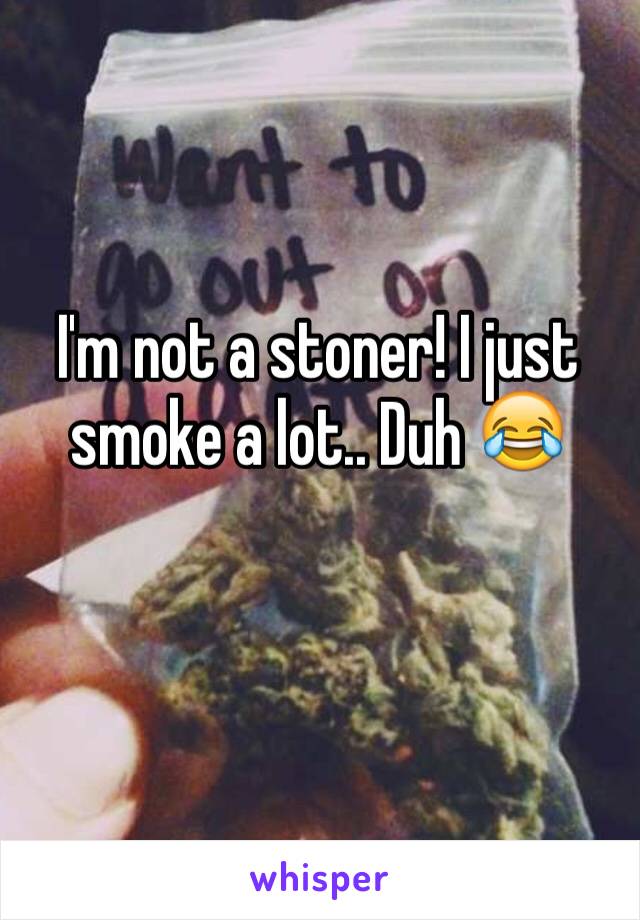 I'm not a stoner! I just smoke a lot.. Duh 😂