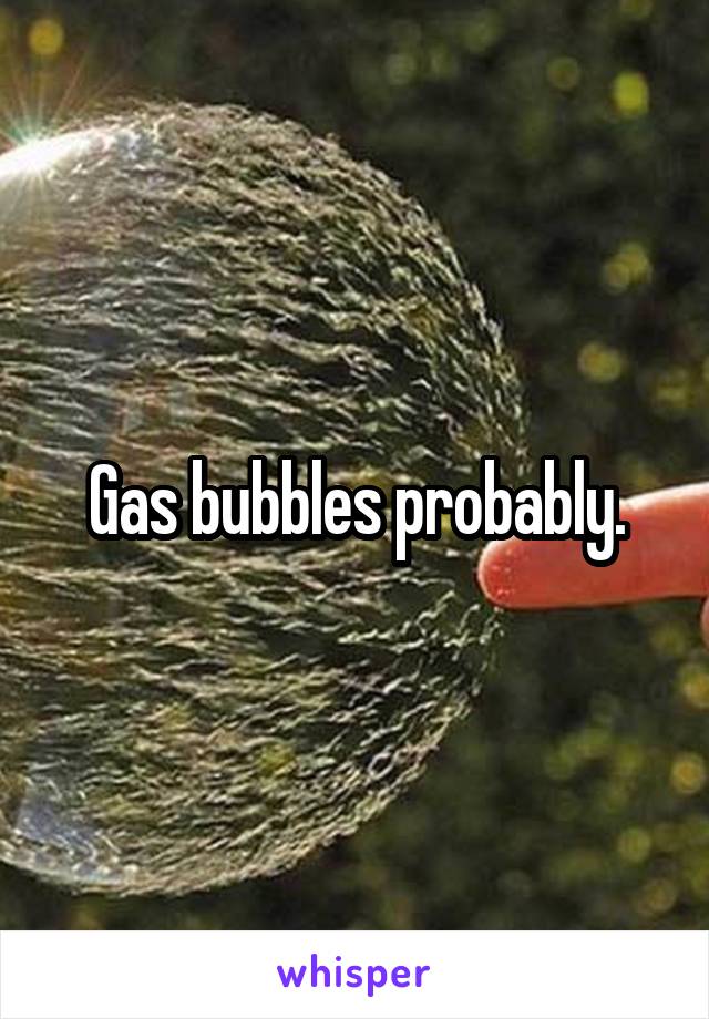 Gas bubbles probably.