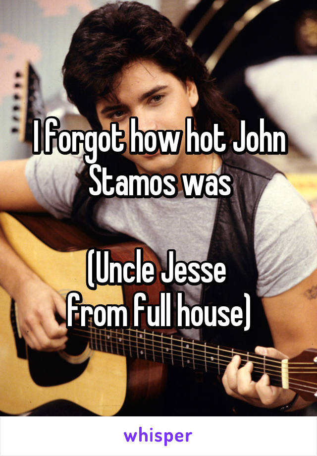 I forgot how hot John Stamos was

(Uncle Jesse 
from full house)