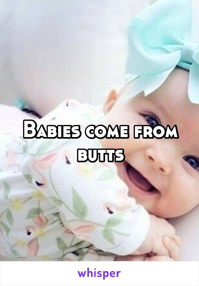 Babies come from butts