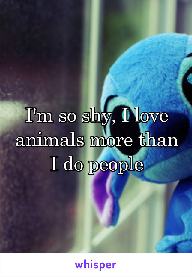 I'm so shy, I love animals more than I do people