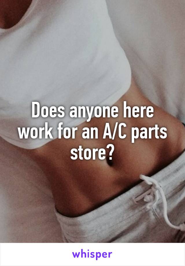 Does anyone here work for an A/C parts store?