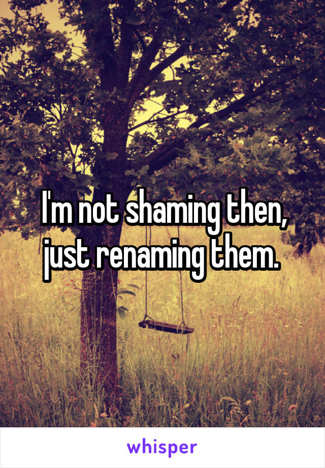 I'm not shaming then, just renaming them. 