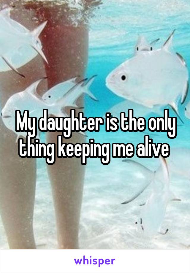 My daughter is the only thing keeping me alive 