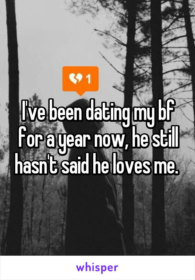 I've been dating my bf for a year now, he still hasn't said he loves me. 