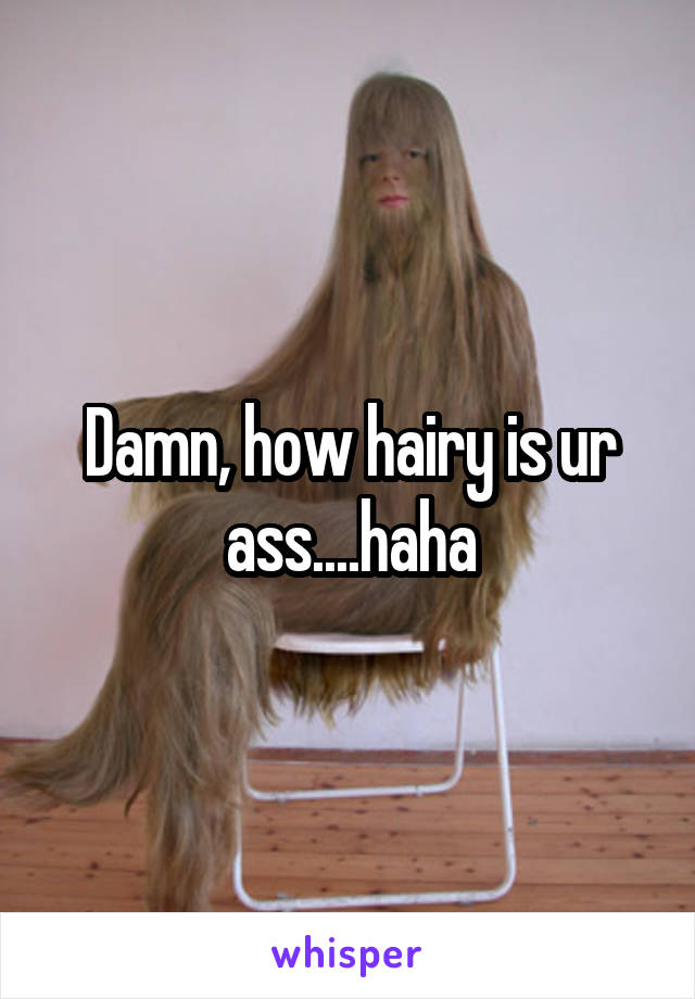 Damn, how hairy is ur ass....haha