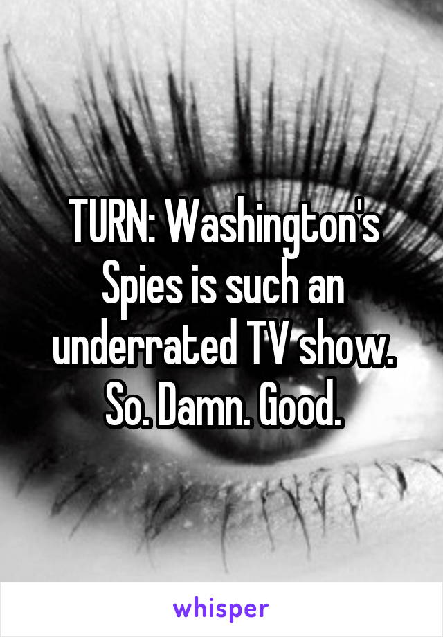 TURN: Washington's Spies is such an underrated TV show. So. Damn. Good.