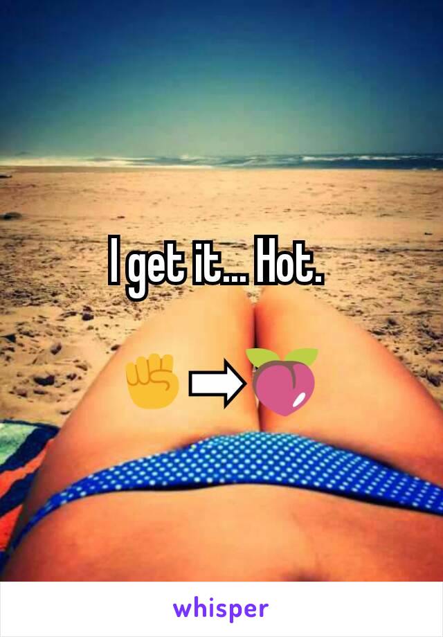 I get it... Hot. 

✊➡️🍑 