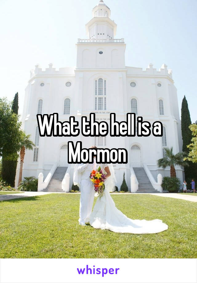 What the hell is a Mormon 