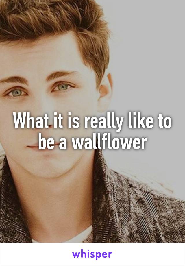 What it is really like to be a wallflower