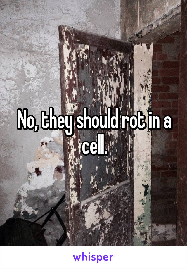 No, they should rot in a cell.