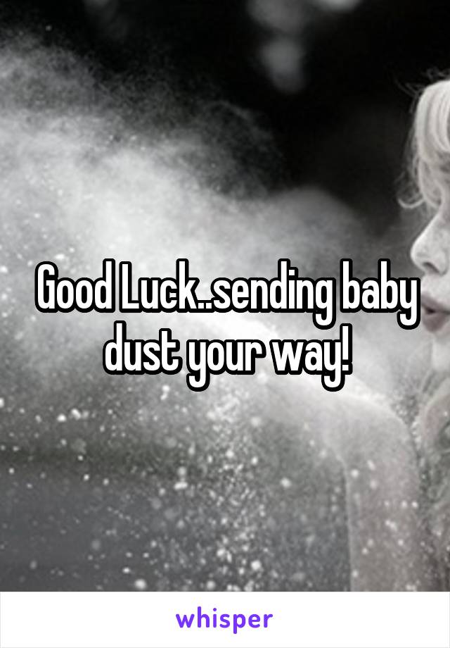 Good Luck..sending baby dust your way!