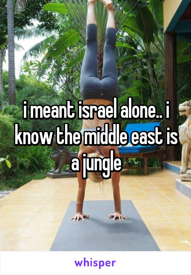 i meant israel alone.. i know the middle east is a jungle