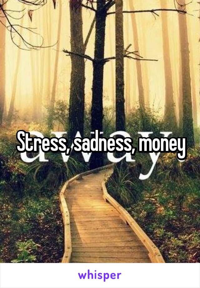 Stress, sadness, money