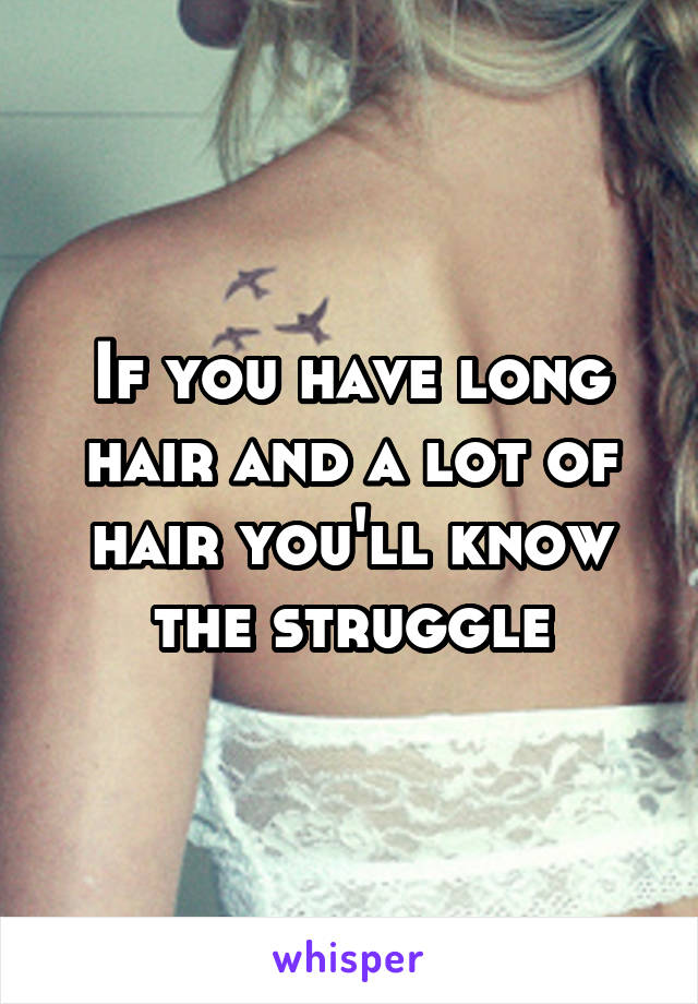 If you have long hair and a lot of hair you'll know the struggle