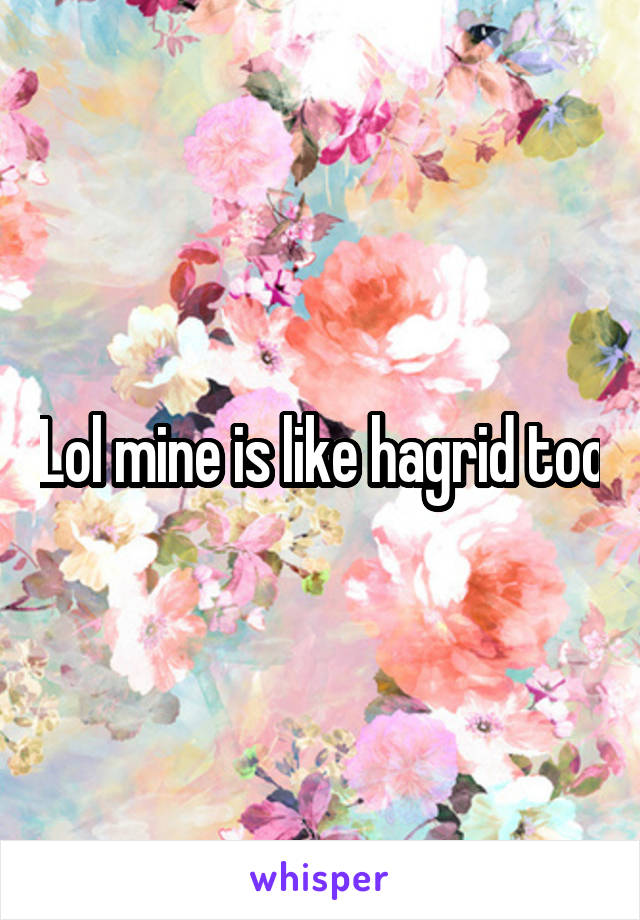 Lol mine is like hagrid too