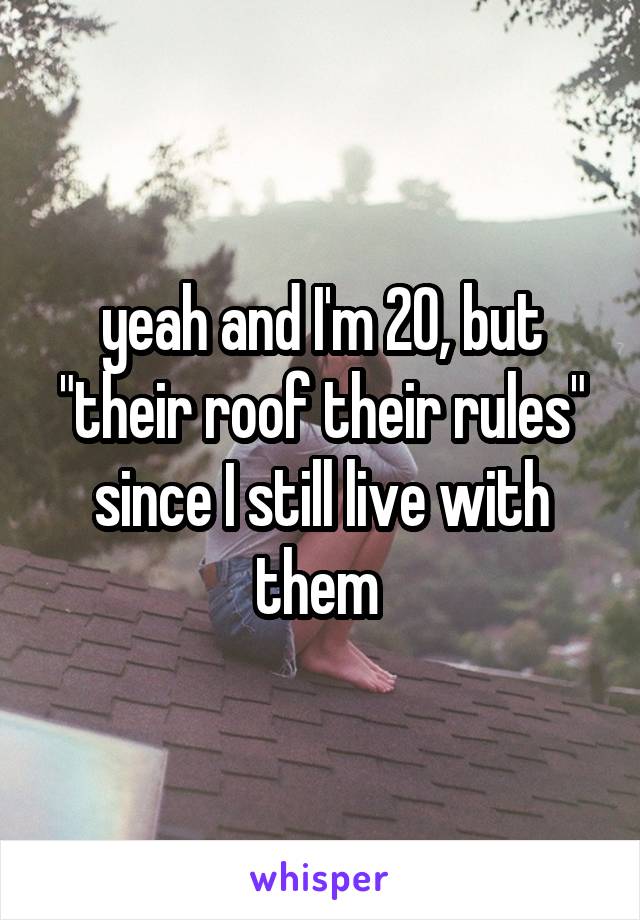 yeah and I'm 20, but "their roof their rules" since I still live with them 