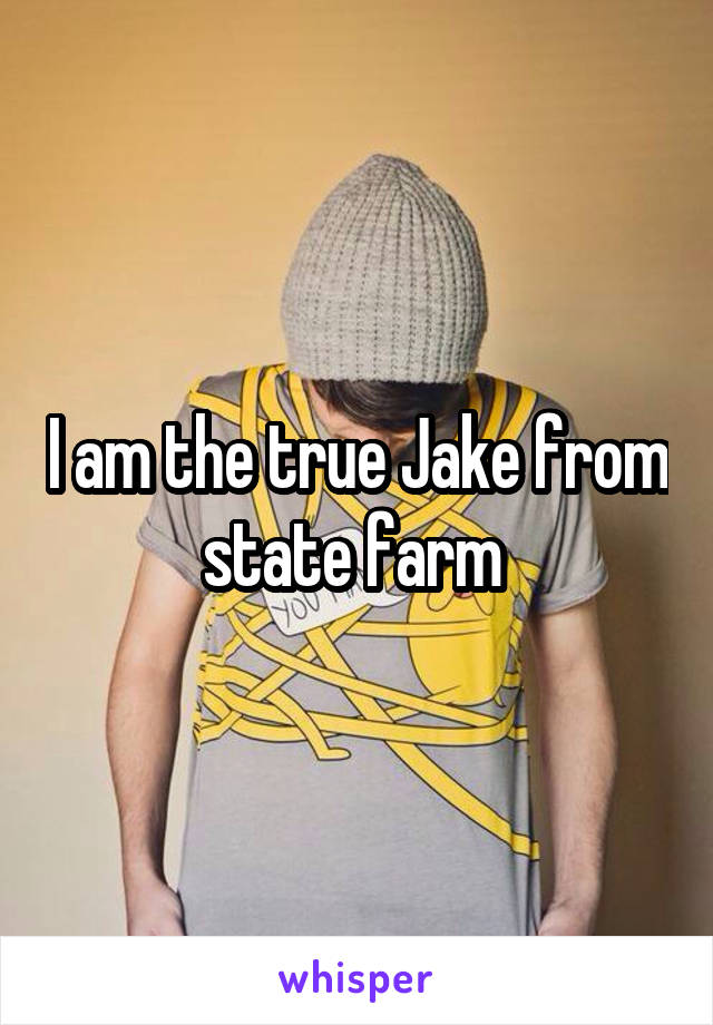 I am the true Jake from state farm 