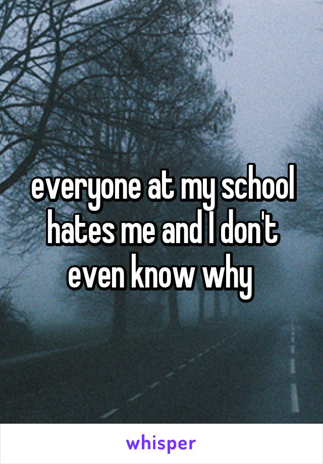 everyone at my school hates me and I don't even know why 