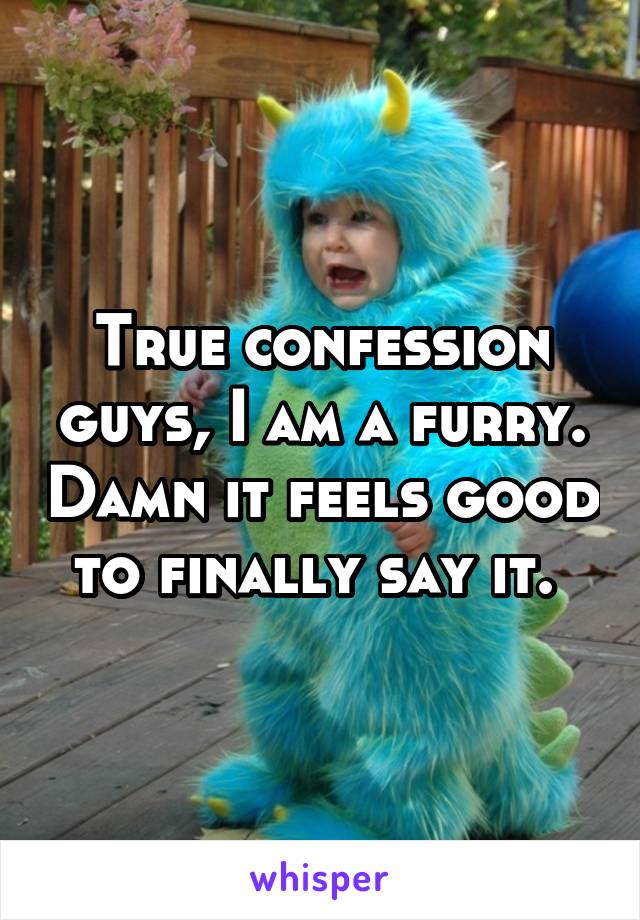 True confession guys, I am a furry. Damn it feels good to finally say it. 