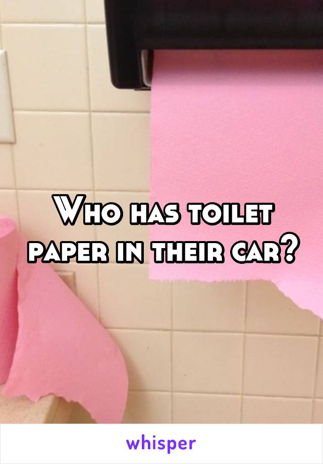 Who has toilet paper in their car?