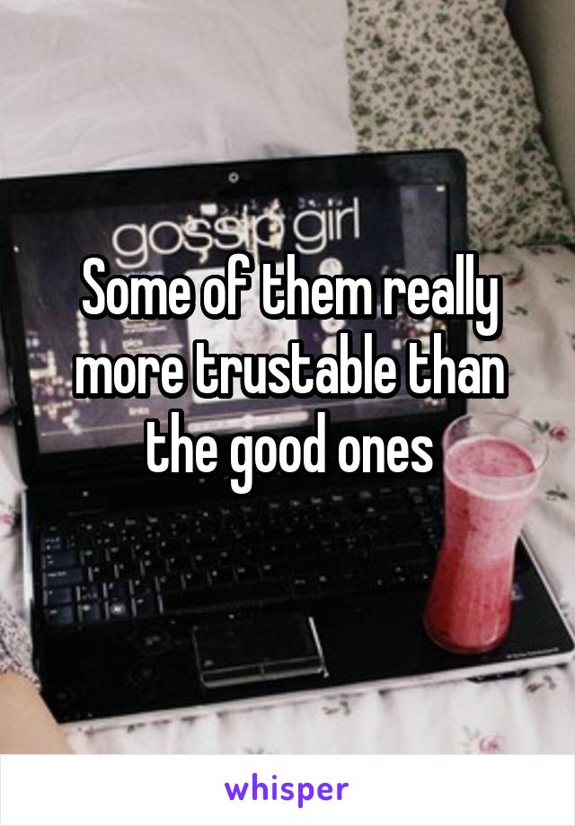 Some of them really more trustable than the good ones
