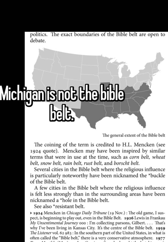 Michigan Is Not The Bible Belt