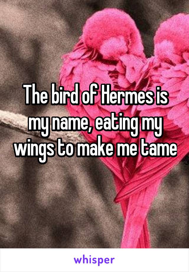 The bird of Hermes is my name, eating my wings to make me tame 