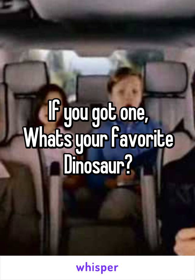 If you got one,
Whats your favorite
Dinosaur?