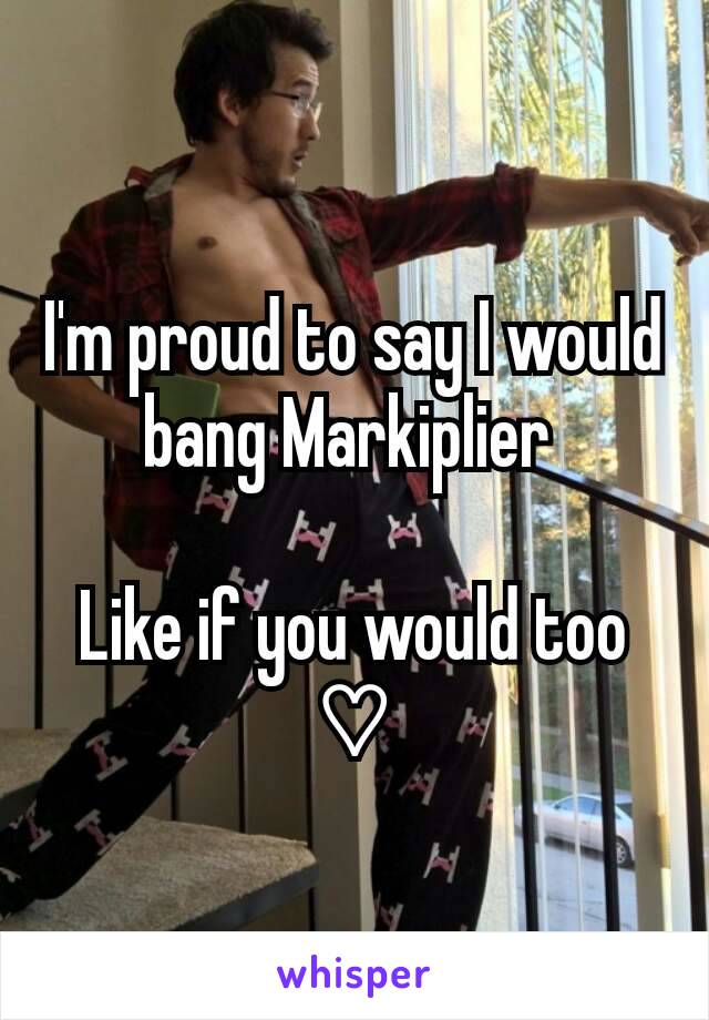 I'm proud to say I would bang Markiplier 

Like if you would too ♡