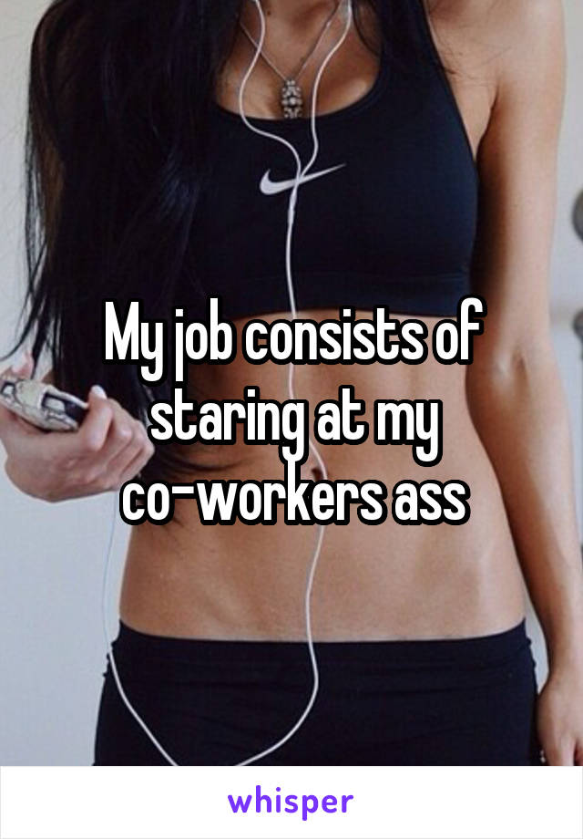 My job consists of staring at my co-workers ass