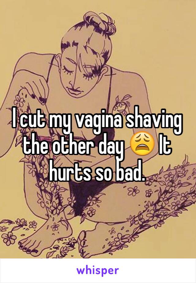 I cut my vagina shaving the other day 😩 It hurts so bad. 