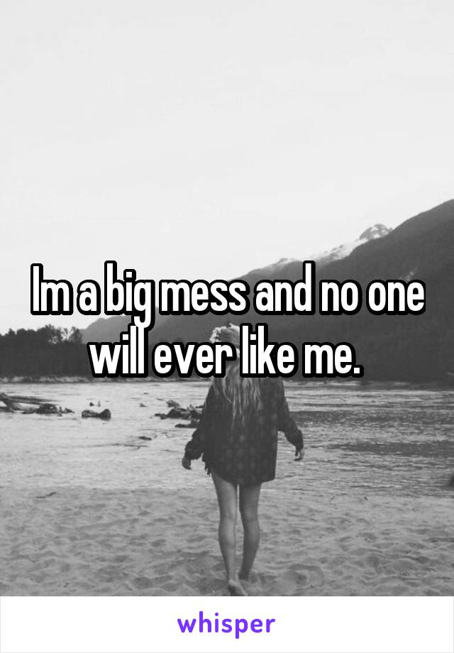 Im a big mess and no one will ever like me. 