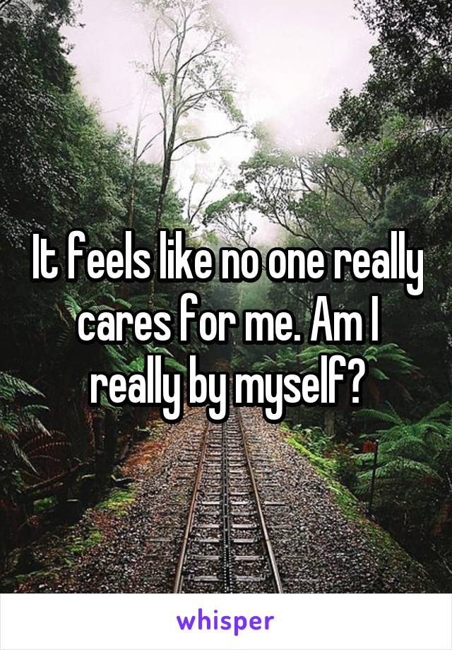 It feels like no one really cares for me. Am I really by myself?