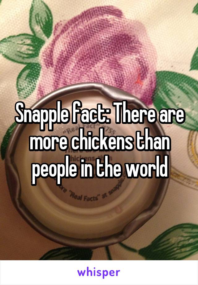 Snapple fact: There are more chickens than people in the world