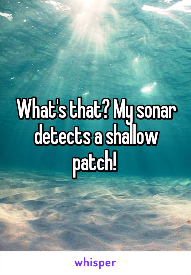 What's that? My sonar detects a shallow patch! 